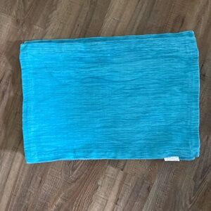 Crate and Barrel Grasscloth Placemats, Aqua, Set of  3, 14x19", Cotton